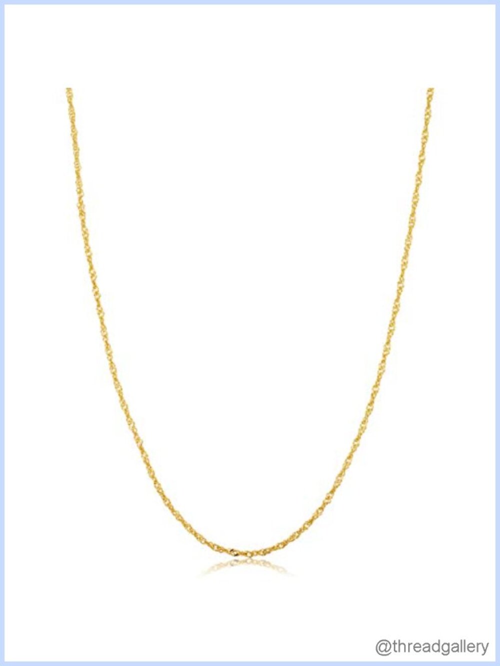 14K Yellow Gold Filled Singapore Chain Necklace for Women, 18 Inch